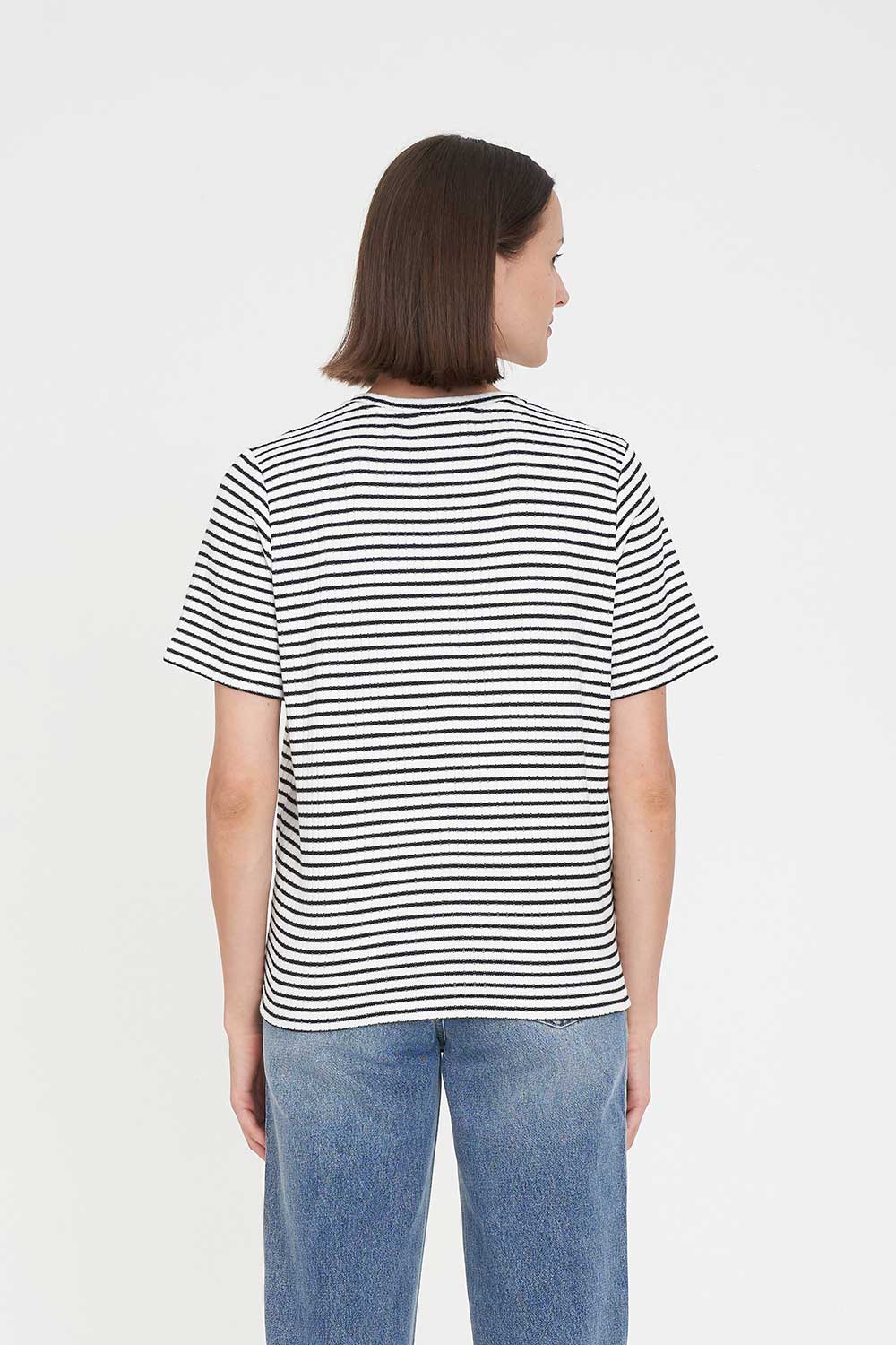 ALFIE STRIPE CLASSIC TEE CHALK/BLACK - Image 4