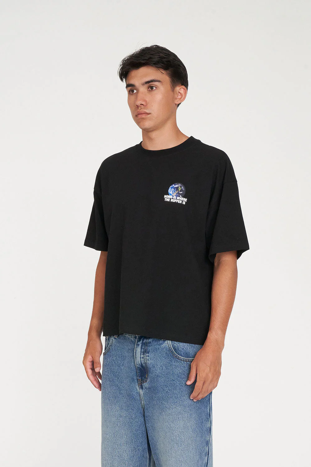 BLOCK CROP TEE 220/NZ EARTHER BLACK - Image 5