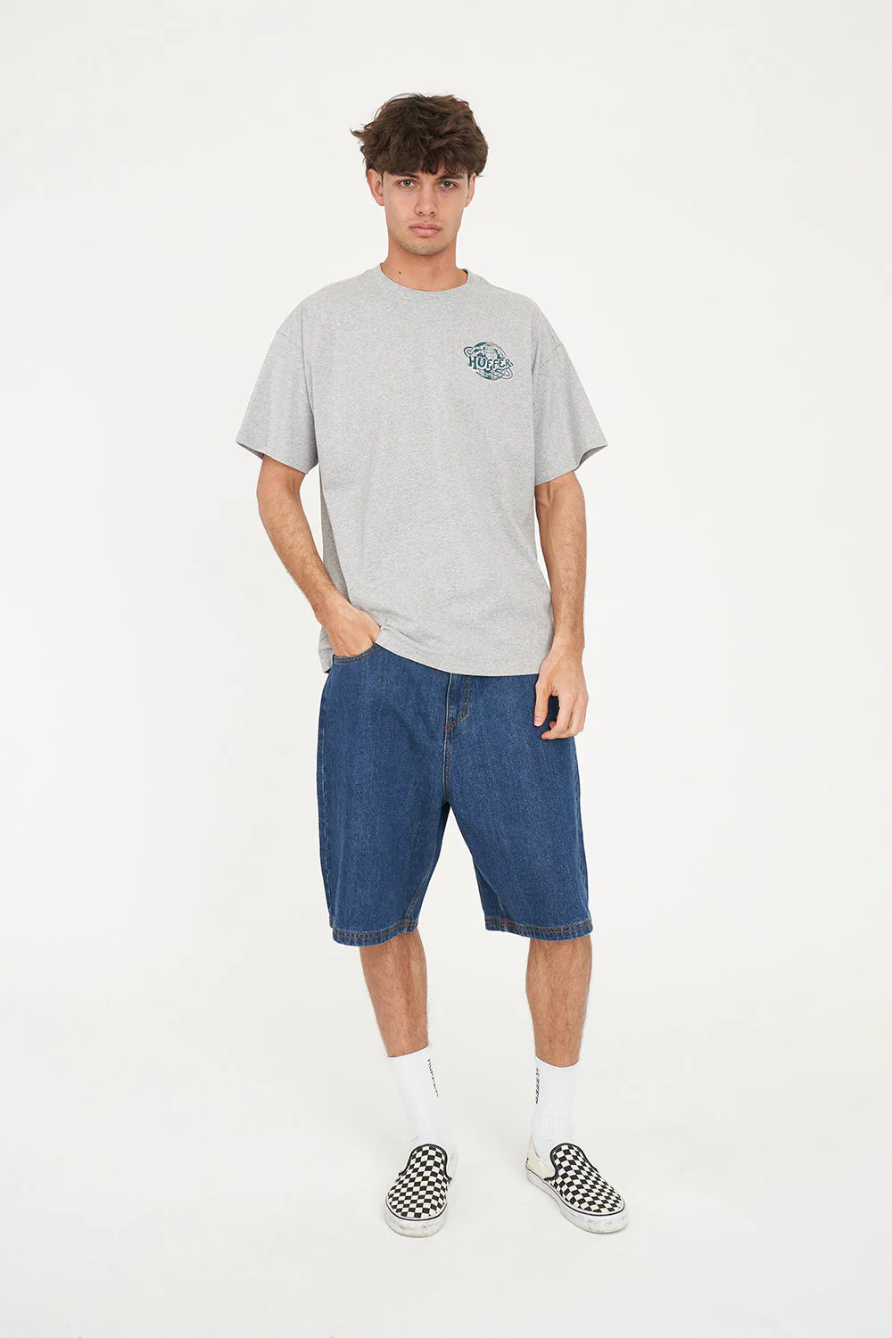 BLOCK TEE 220/ORBIT GREY MARLE - Image 3