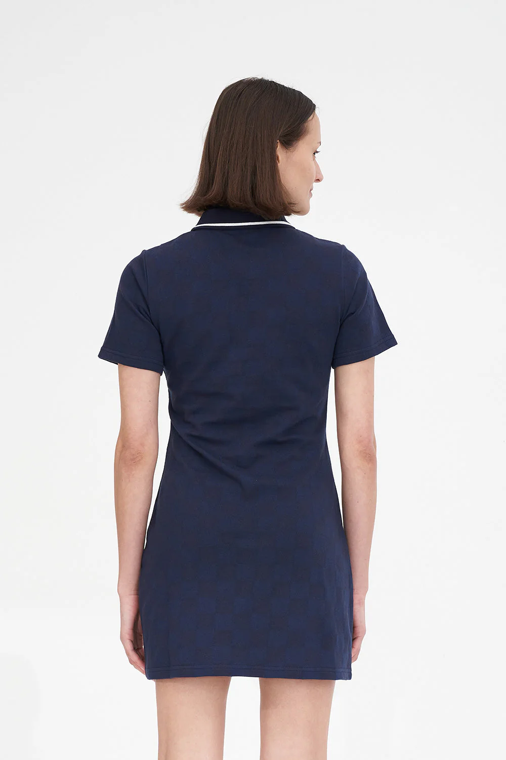 CHECK POLO DRESS NAVY - Image 7