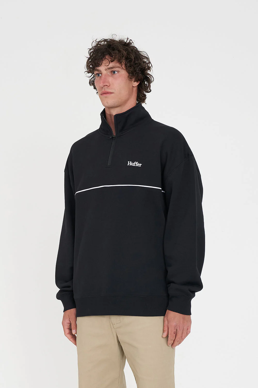 MENS HFR BASIC 1/4 ZIP BLACK - Image 3