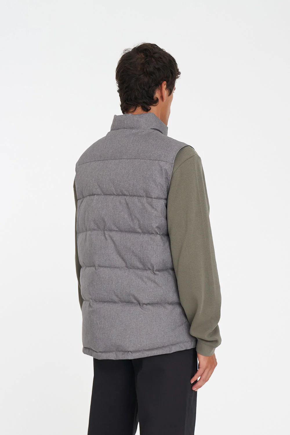 MENS HUFFER PUFFER VEST HRGBONE GREY - Image 7