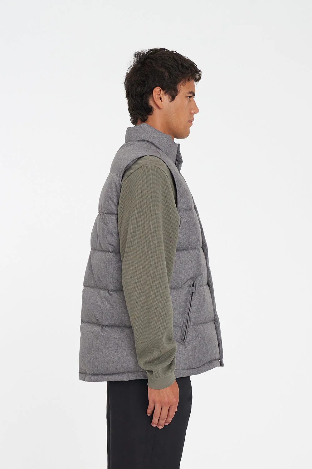 MENS HUFFER PUFFER VEST HRGBONE GREY - Image 8