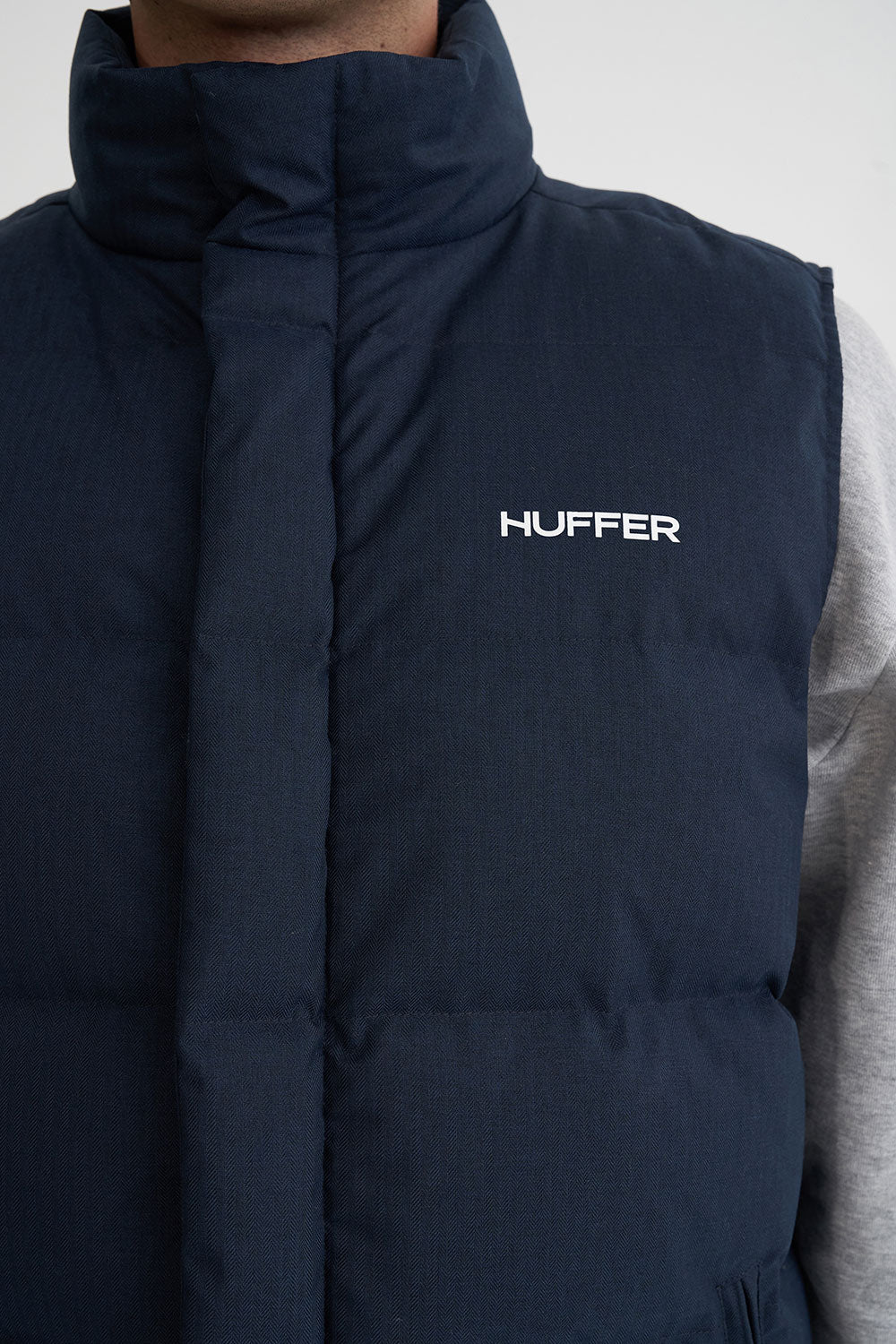 MENS HUFFER PUFFER VEST HRGBONE NAVY - Image 6