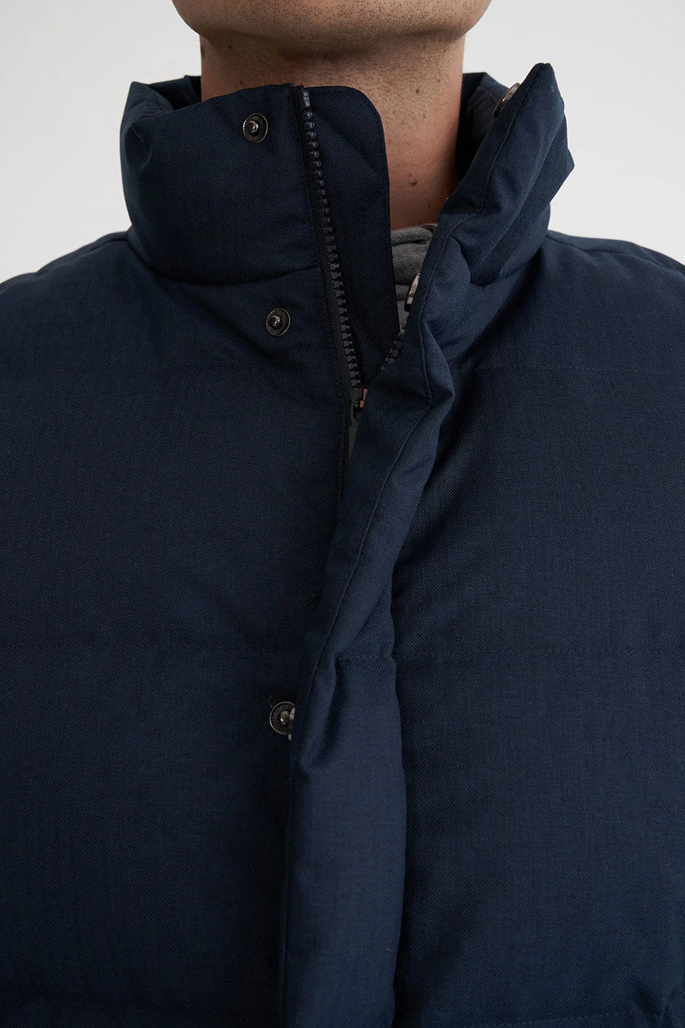 MENS HUFFER PUFFER VEST HRGBONE NAVY - Image 7