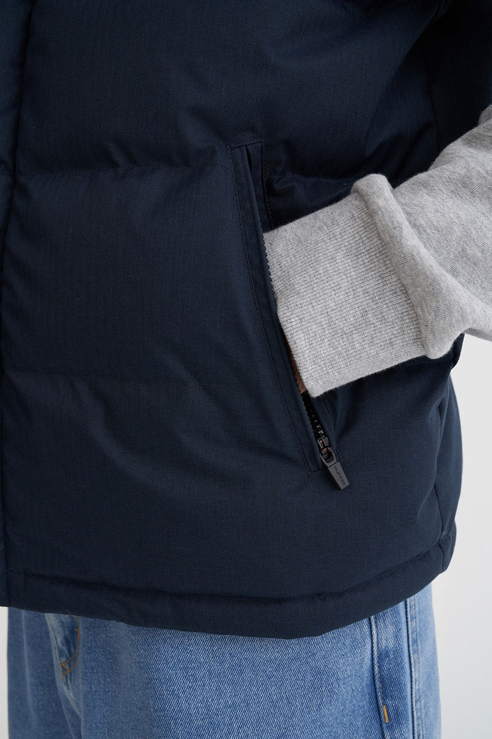 MENS HUFFER PUFFER VEST HRGBONE NAVY - Image 8