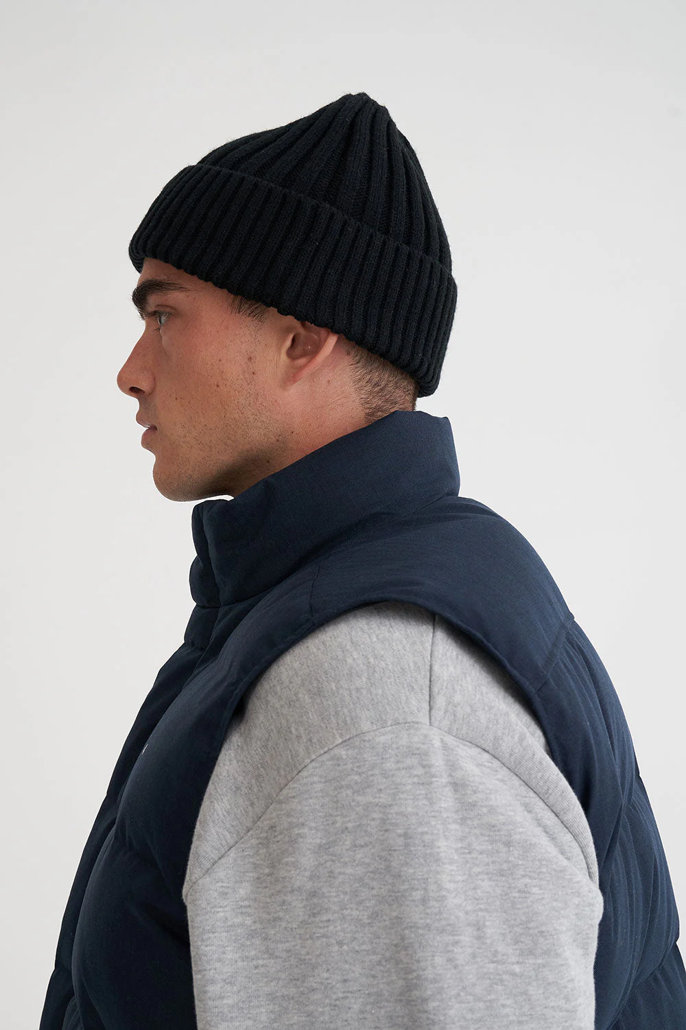 MENS HUFFER PUFFER VEST HRGBONE NAVY - Image 9