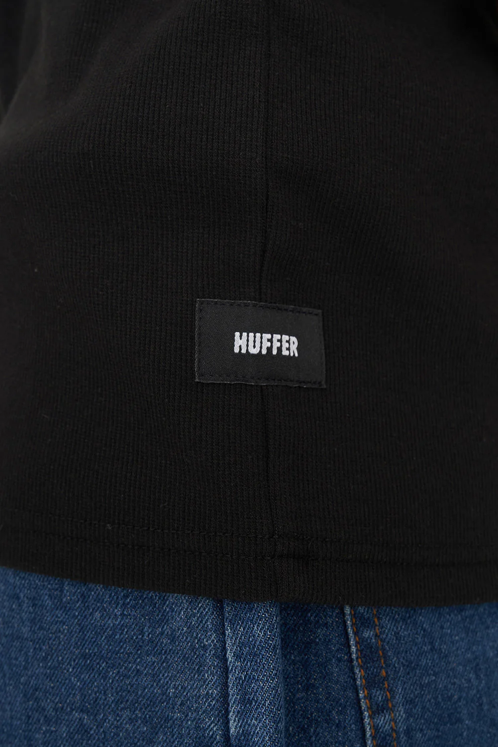 MENS RIB TANK BLACK - Image 4