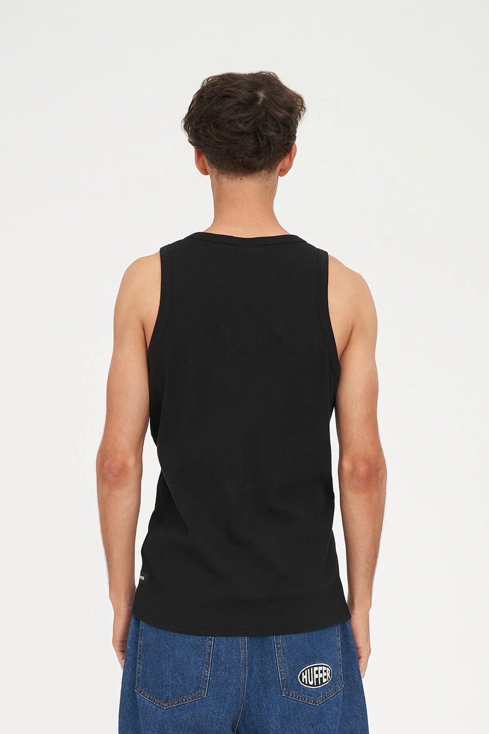 MENS RIB TANK BLACK - Image 5