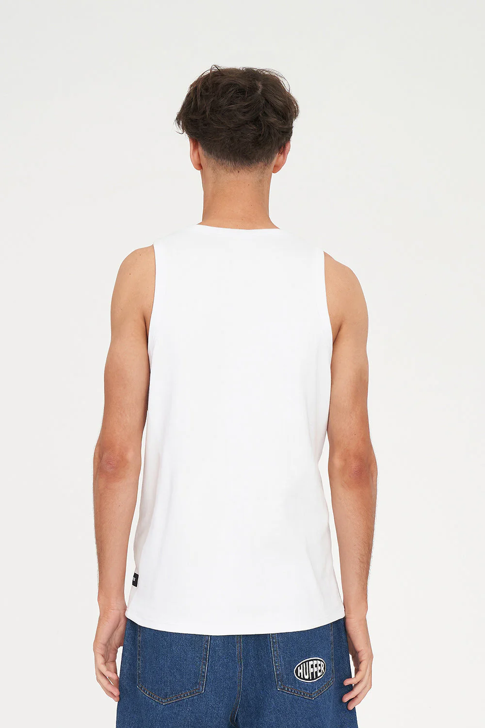 MENS RIB TANK WHITE - Image 4