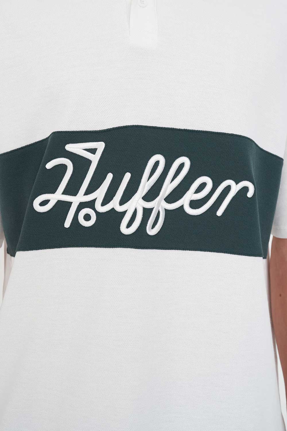 PAR LINE SS POLO CHALK/GOLF GREEN - Image 5