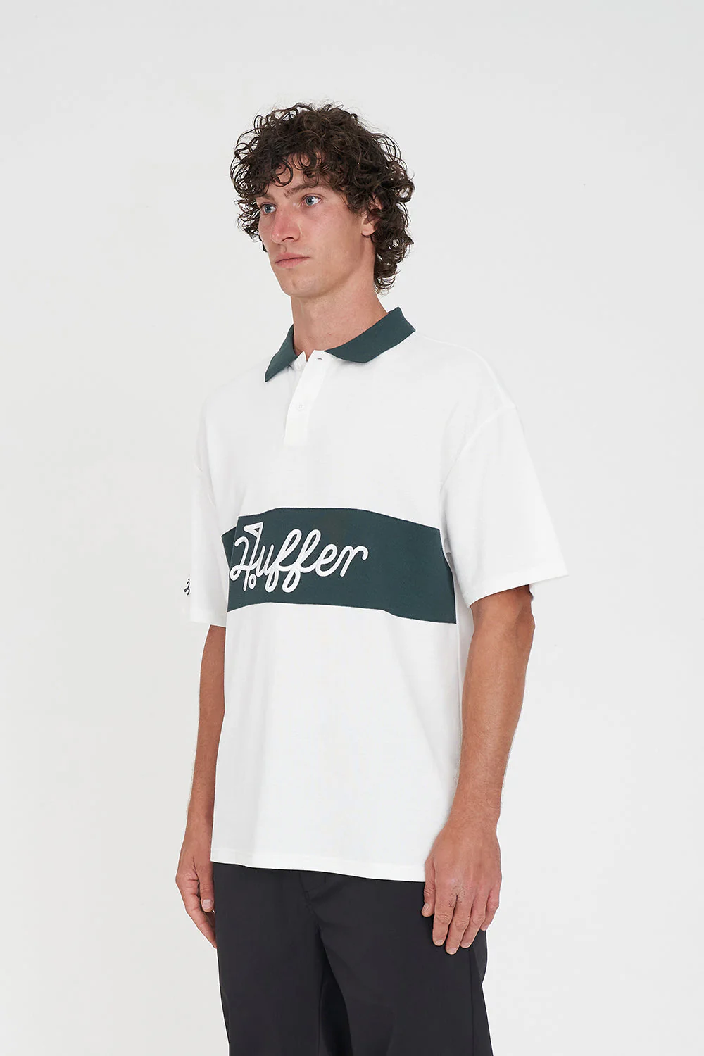 PAR LINE SS POLO CHALK/GOLF GREEN - Image 6