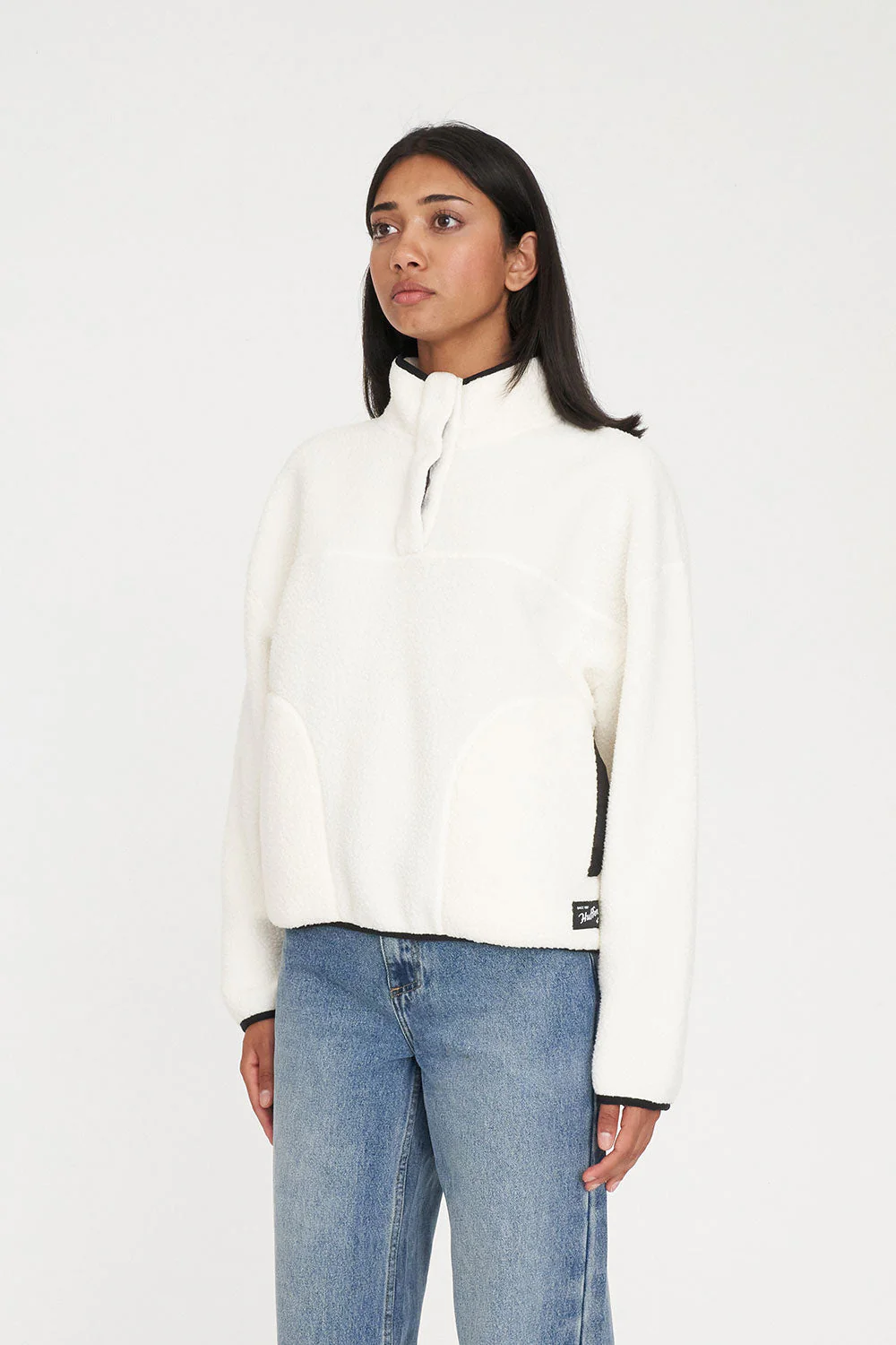 POLAR FLEECE PULLOVER CHALK/BLACK - Image 3