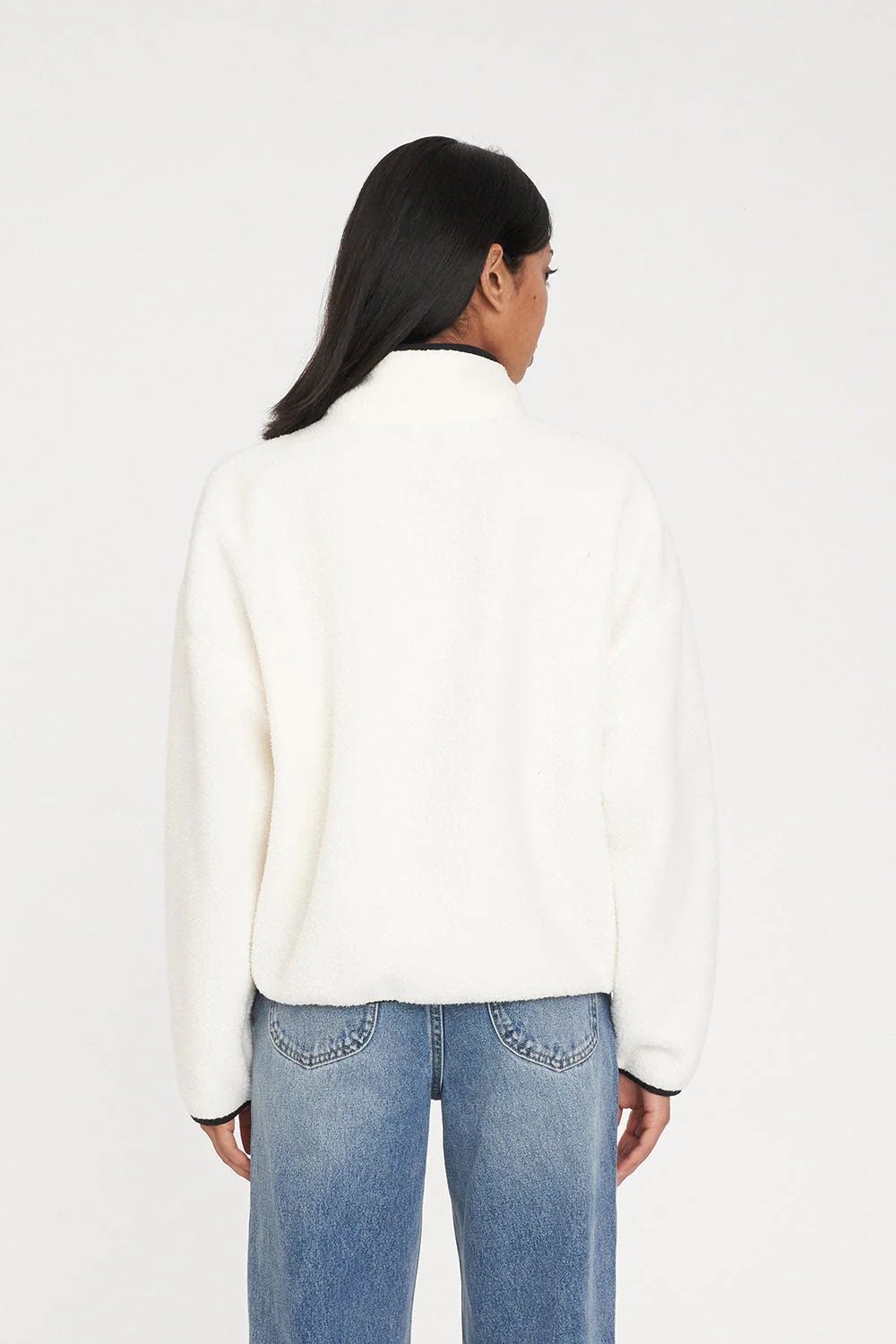 POLAR FLEECE PULLOVER CHALK/BLACK - Image 5