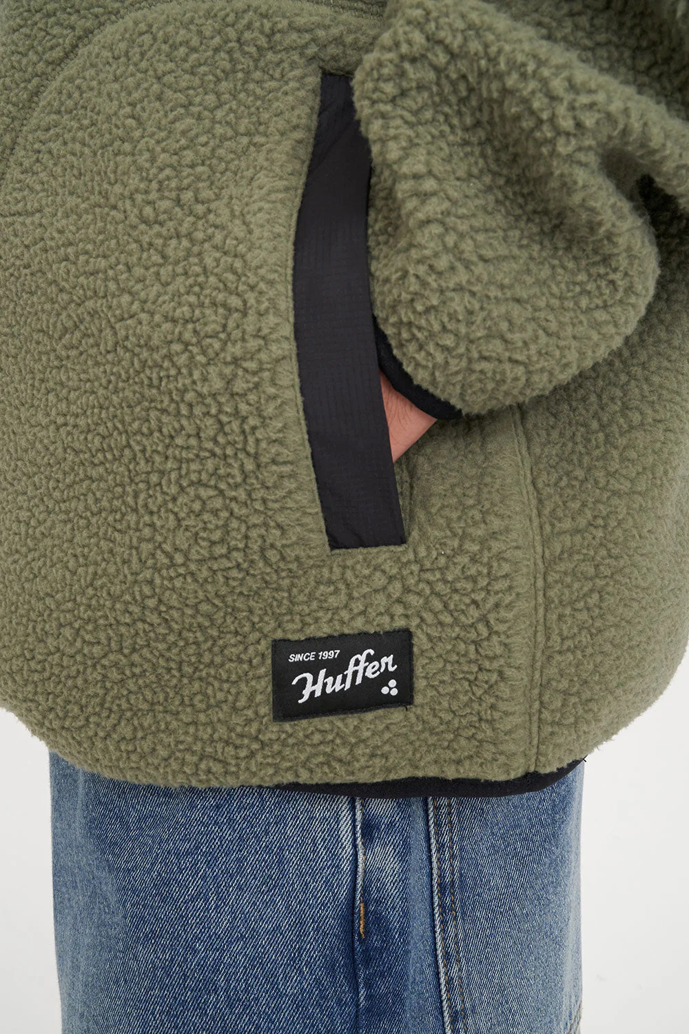 POLAR FLEECE PULLOVER KHAKI/BLACK - Image 4