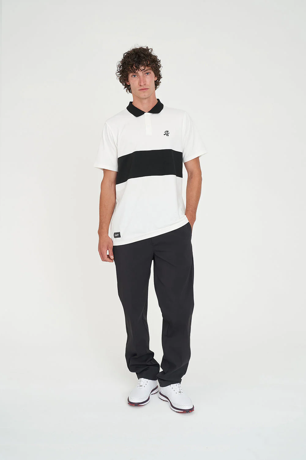 TECH LINE SS POLO CHALK/BLACK - Image 3