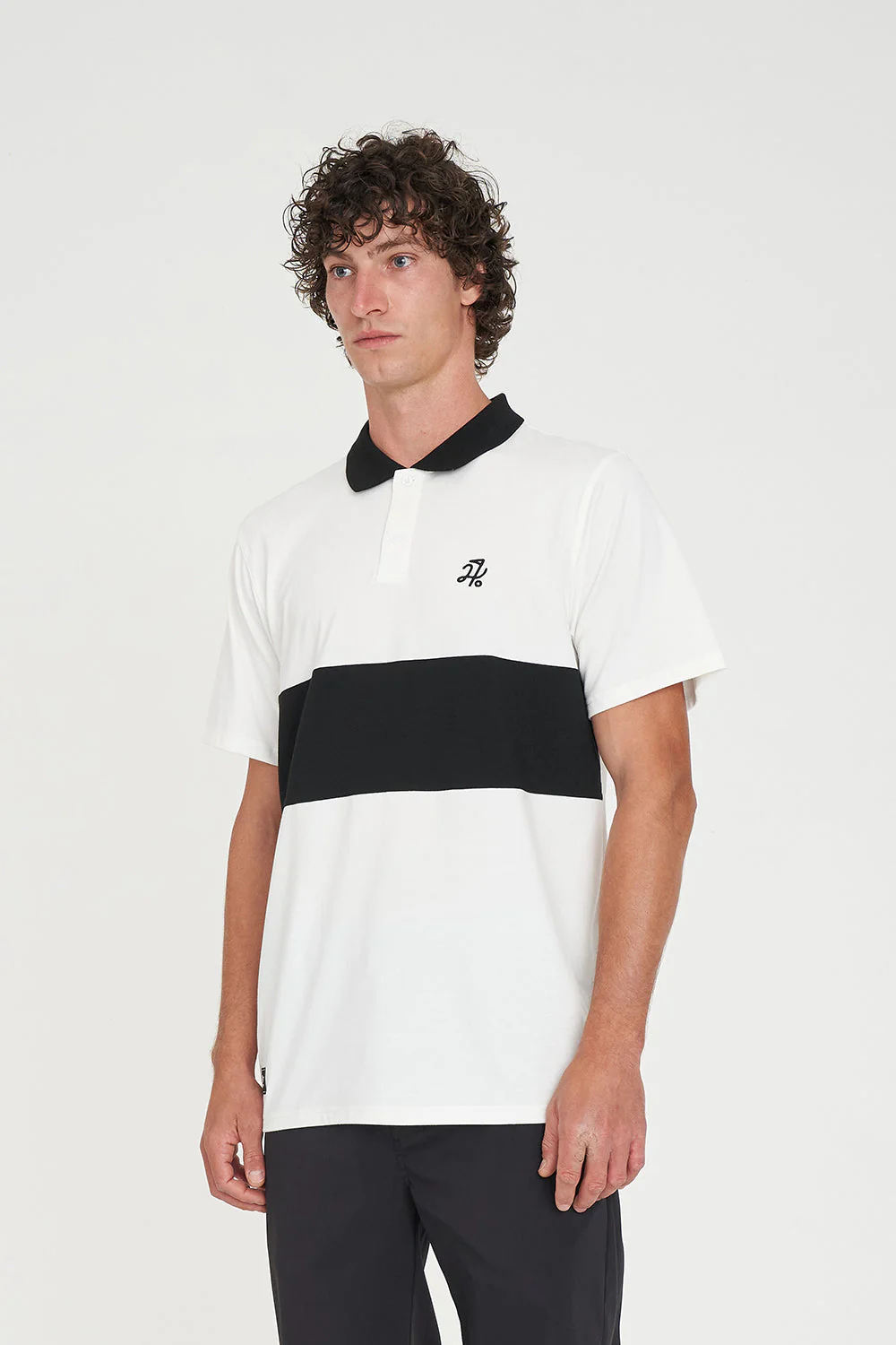 TECH LINE SS POLO CHALK/BLACK - Image 4