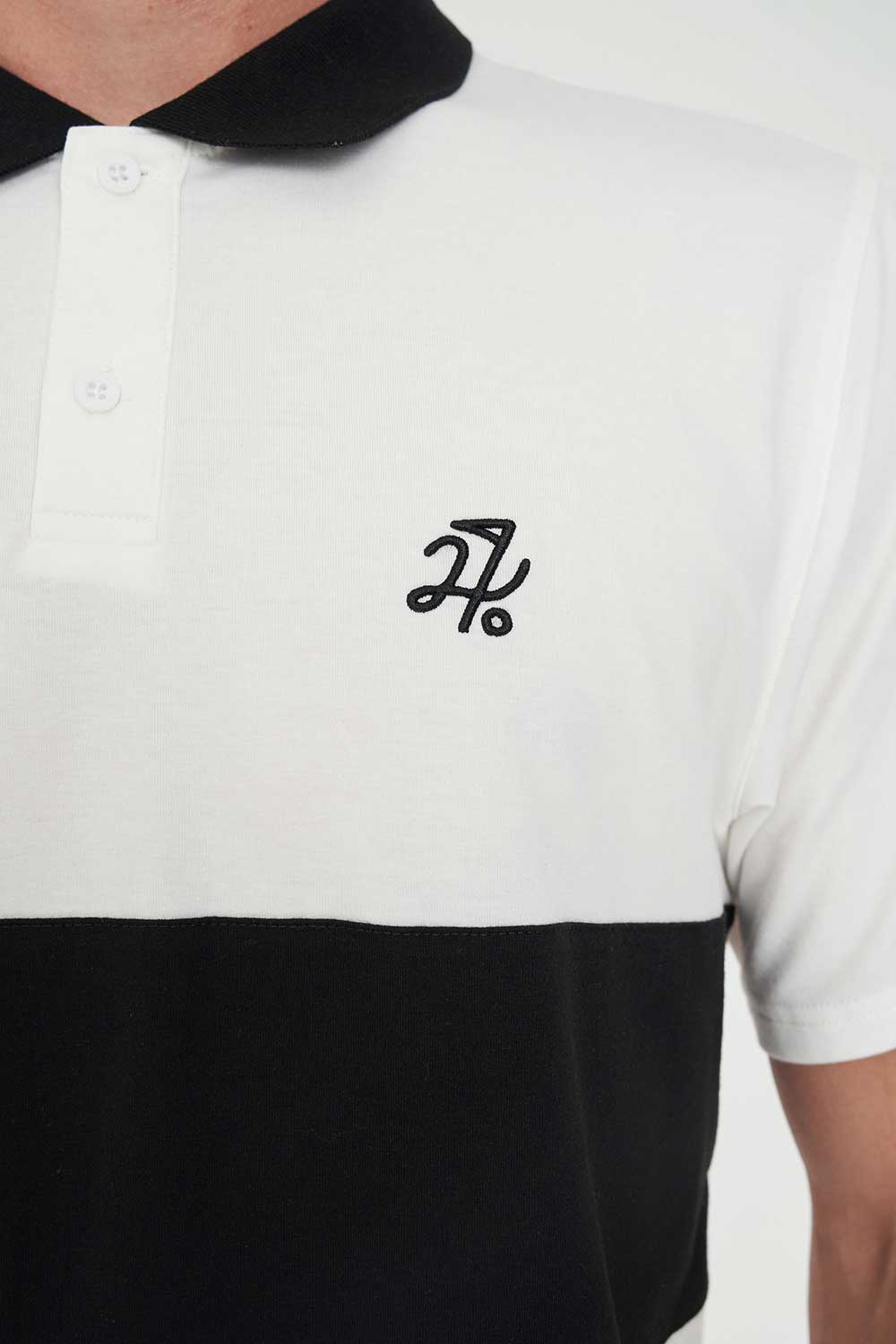 TECH LINE SS POLO CHALK/BLACK - Image 5