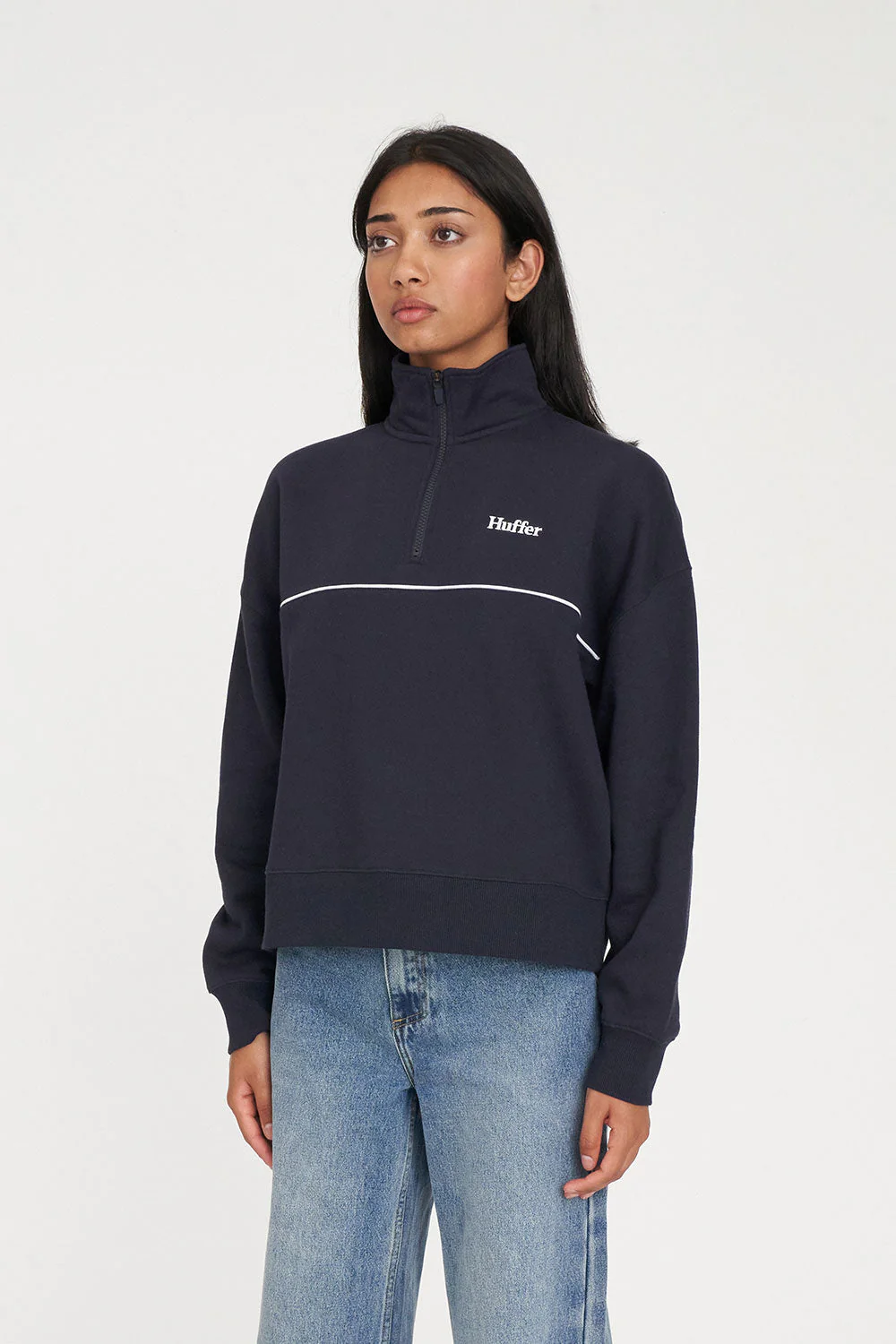 WMNS HFR BASIC ¼ ZIP NAVY - Image 4