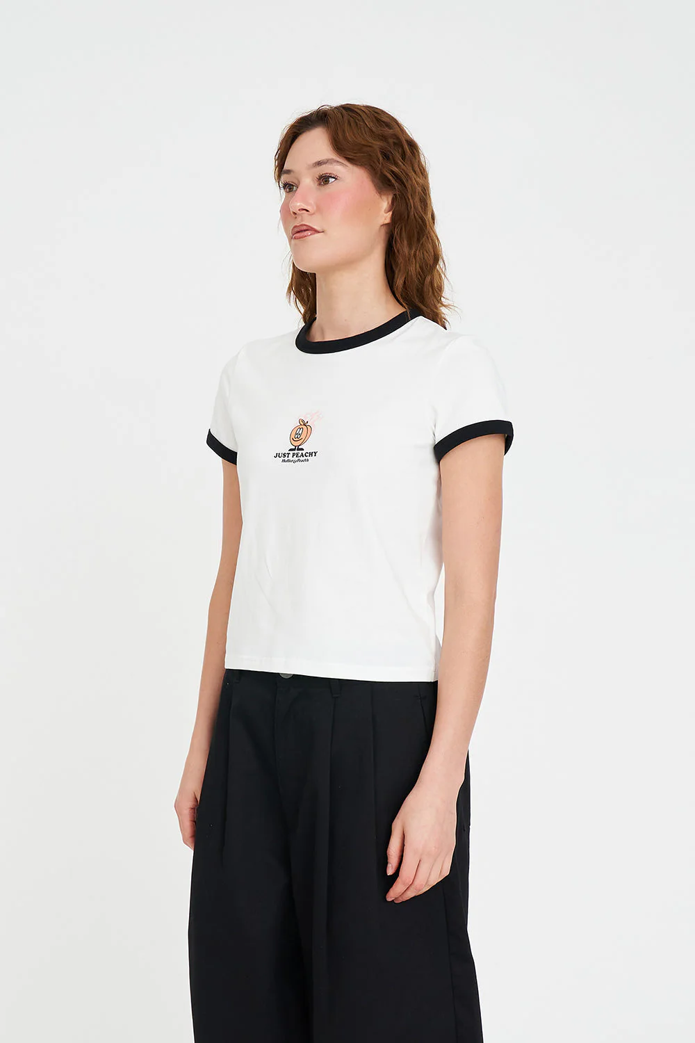 WMNS RINGER TEE/HOT & PEACHY CHALK - Image 8